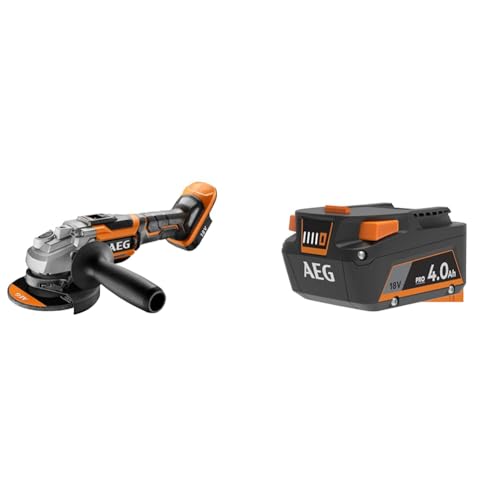AEG - Meuleuse 18V Brushless 125 mm (Sans Batterie) - Moteur Haute Performance - Réglage du Carter...