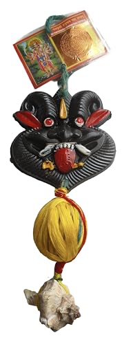 RoopSnn Nazar battu mahakal face mask Nazar suraksha kawach Evil Eye with Shree panchmukhi Hanuman Yantra with shankh