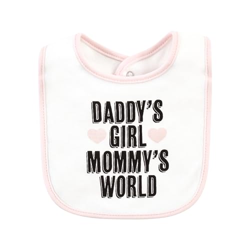 Image of Hudson Baby Unisex Baby Cotton Bibs, Mommy'S World, One Size