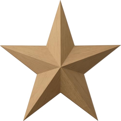 Ekena Millwork ROS03X03GLRW Galveston Star Rosette, 3 1/2"W x 3 1/2"H x 5/8"P, Rubberwood