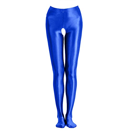 Image of cloudmall Women Sexy Semi Opaque Pantyhose Running Tights Yoga Leggings Oil Shiny Stocking