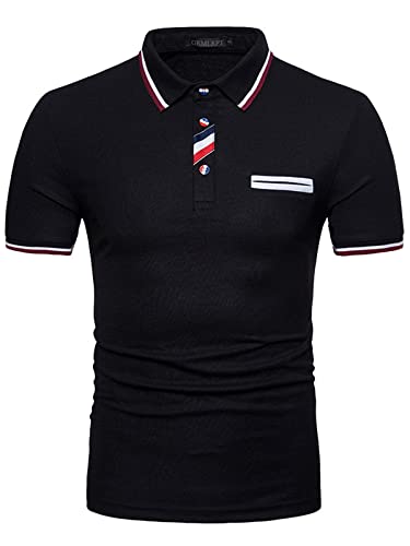 GRMLRPT Polo Hombre De Manga Corta T Shirt Poloshirt Algodón Panel Cuello Casual Golf Polo Camisa Tops Tenis Verano Camiseta Cover