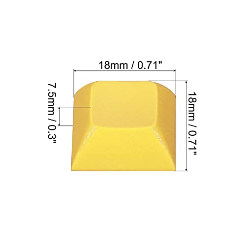 PATIKIL 1U Blank Keycaps, 10 Pack Universal PBT Keyboard Replacement Accessories for MX Mechanical Keyboard Yellow - Image 2