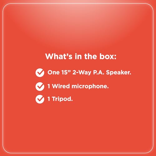 RadioShack 15-inch Speaker with LED Lights, FM Radio, 20,000 RMS and Rechargeable Battery