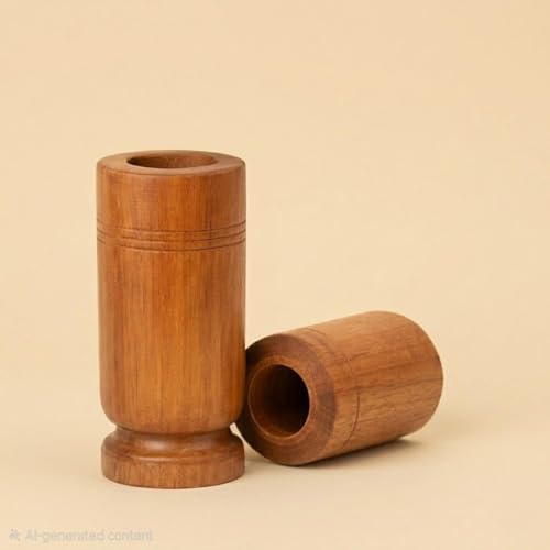 Image of Indian Wood Arts Vijaysar Herbal Tumbler Ayurvedic Wooden Glass for Diabetic Health Benefits, Wood Sugar Control Glass for Drinking Water (Pack of 2)