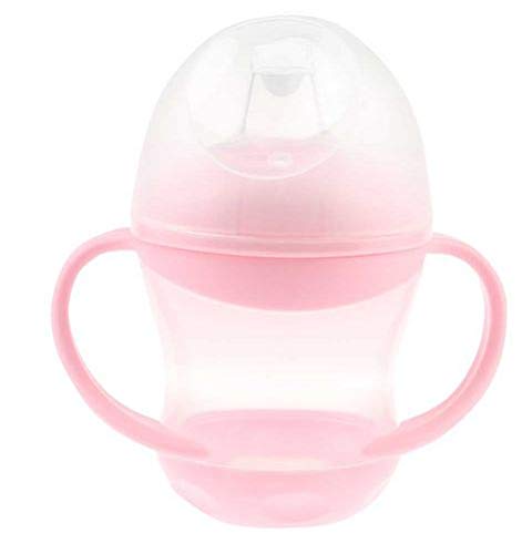 Baby Infant PP Water/Juice Training Gravity Soft Spout Sipper Cup with Handles, 160ML (Pink)-image-14