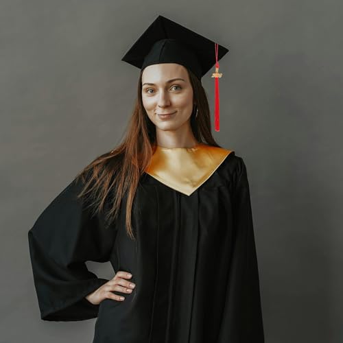 Borlas de graduación con dije 2026 rojo y cierre metálico de alta densidad 7