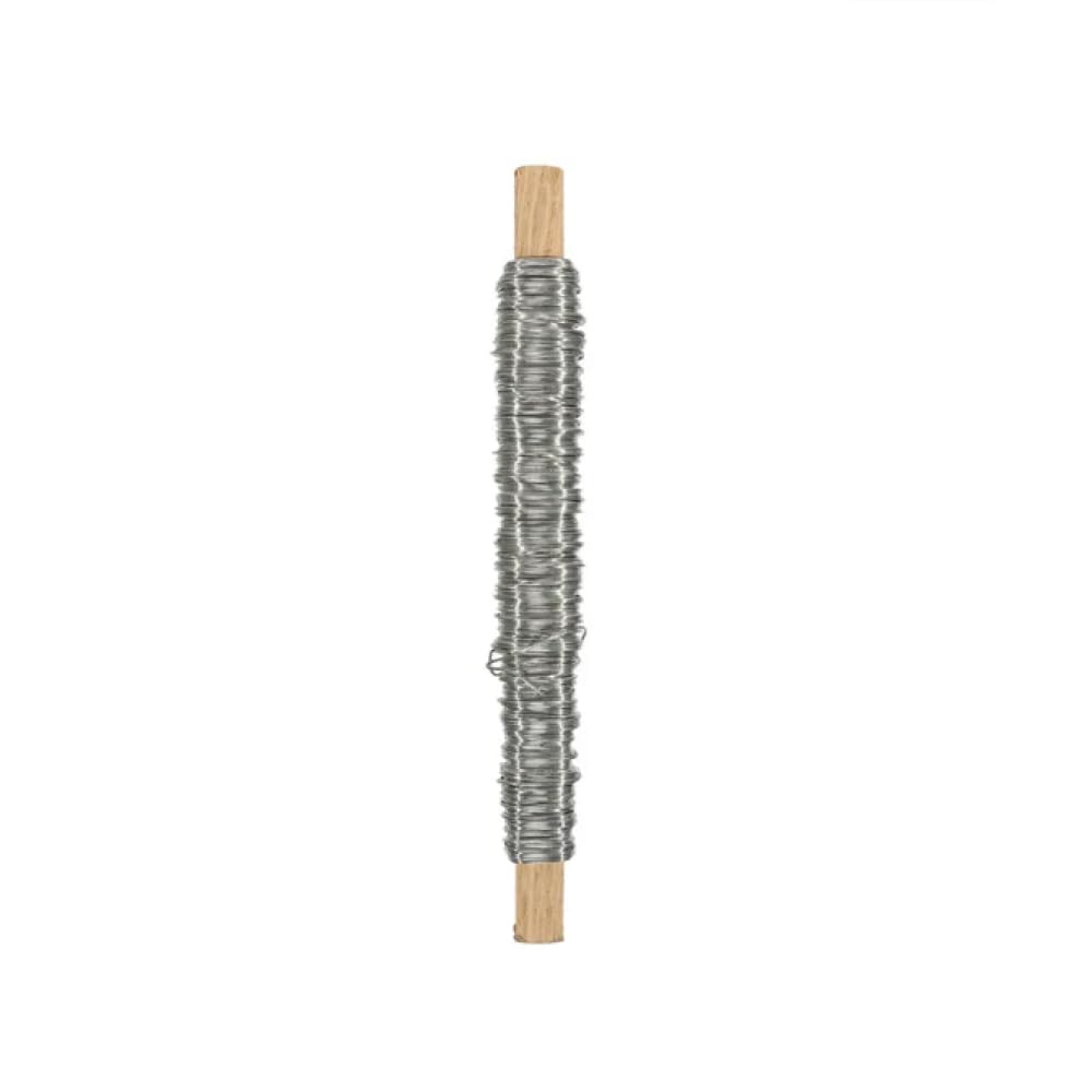 Trucraft - Metallic Binding Wire - 0.5mm Wide - 20 Gauge - 50g Stick - for Floristry Wreath Making and Metal Crafts (Silver)