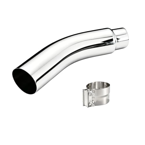 Universal 4 to 5 Inch Exhaust Elbow with Clamp Chrome & Black Spraying Diesel Exhaust Tip for Trucks and Cars