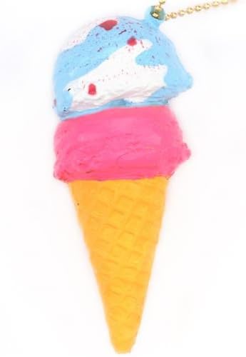Amazon Com Kawaii Two Layer Blue White Hot Pink Ice Cream Squishy Cellphone Charm Toys Games