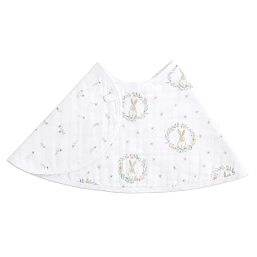 aden + anais Essentials Burpy Bib, 100% Cotton Muslin, Soft Absorbent 4 Layers, Multi-Use Burp Cloth and Bib, 22.5" X 11", Single, Blushing Bunnies