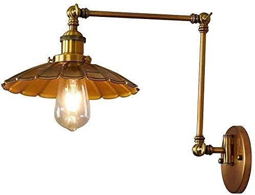MOORSA Lámparas de Pared, luz de Soporte Lámpara de Pared Retro Europea Luz Industrial rústica Edison E27 Accesorio Ajustable oscilación Brazo Largo Aplique de Pared Loft W con Fuente de luz/B-1