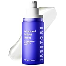 iRestore Retinol Serum for Face - 1% Retinol with Peptides & Hyaluronic Acid - Anti Aging Night Serum for Sensitive Skin - Fragrance Free, Reduces Fine Lines, Wrinkles Pack of 1