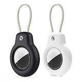 GLILAVOX 【2枚セット】AirTag ケース 2個セット エアタグケース airtag キーホルダー ワイヤーリング ストラップ エアタグ airtag 保護ケース ロック 耐衝撃性 荷物 鍵 バックパックに掛ける エアタグ用