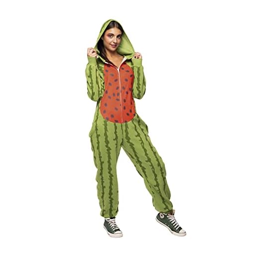 Rubies Disfraz Sandía para adulto, Unisex, talla Única, Jumpsuit con capucha, original halloween, carnaval, fiestas, despedida de soltero, Cosplay y cumpleaños.