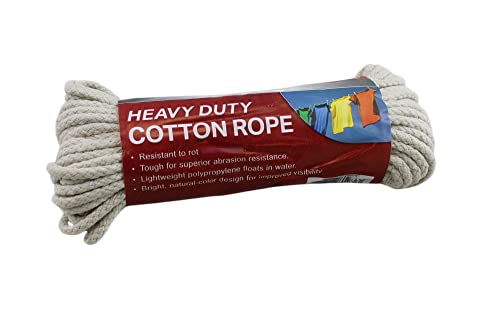 100 Ft Heavy Duty Braided Cotton Rope Clothesline #6 1/4" 6 Mm Multi Purpose Home Boat Camping #TOP4