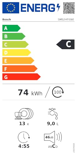 Miniatura 13 de Bosch - Lavavajillas Libre Instalación, Serie 2, 13 Servicios, 60 Cm De Ancho, Home Connect, Extra Secado, Silencioso, Acero Inoxidable, Sms2hti06e