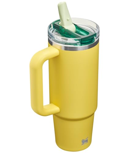 Image of STANLEY Quencher ProTour Flip Straw Tumbler with Leakproof Lid 30 oz | Built-in Straw and Handle | Cup Holder Compatible for Travel | insulated Stainless Steel Cup | BPA-Free | Daffodil Emerald
