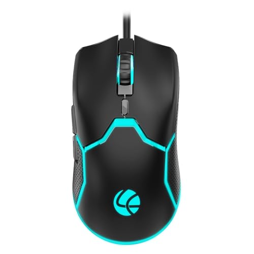 Image of LAPCARE Champ Razor 3600 DPI Optical Sensor Gaming USB Mouse with Rainbow Light | Marco 6G Keys | 5M Clicks | ABS Material | Optical Sensor| Rubber Oil + Laser Carving (LGM 204)