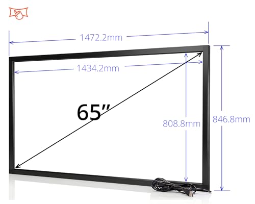 Image of Chengying 65 Inch 10 Points Multi-Touch Infrared Touch Frame - IR Touch Panel - 65 Inches Infrared Touch Overlay - USB Interface - HID Compatible