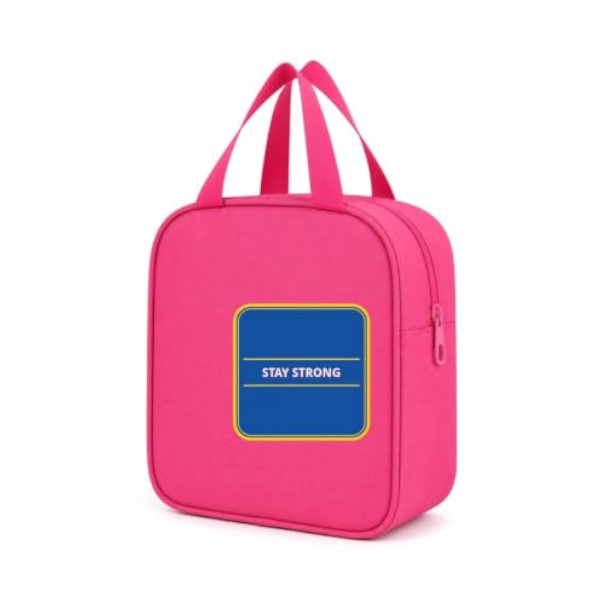 Reusable Portable Lunch Bag with Front Storage Pocket, Zipper Closure
