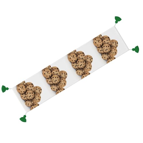 Chemin de table rustique imprimé biscuit chocolat pour fête et maison - 3