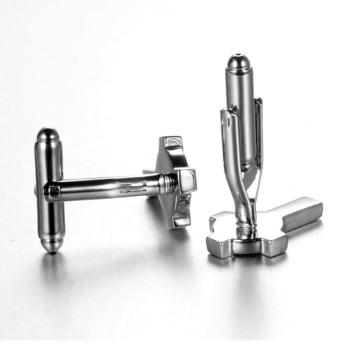 Mancuernillas de Hombre Cruz Plata Estilo Elegante miniatura 3