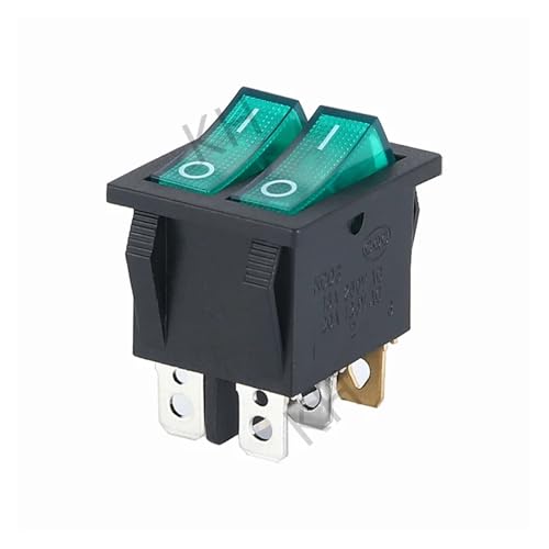 1 �� KCD8 6PIN 16A 250V 20A 125V �_�u�����C�g�X�C�b�`���b�J�[�X�C�b�`�h���I���I�t KCD6 �{�[�g�d���X�C�b�`(Green)