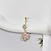 Cykdohy 14G Dainty Rhinestone Flower Dangle Navel Ring for Women Fashion Statement Snowflake Crystal Drop Belly Button Rings Sparkly CZ Barbell Stud Sexy Body Piercing Jewelry (Gold)