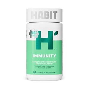 Habit Immunity Supplement (60 Capsules) – New Look, Echinacea, Elderberry, Turmeric, Zinc Blend to Support Immune Health and Antioxidant Levels, Vegan, Non-GMO (1 Pack)