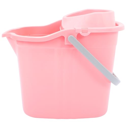 Homoyoyo Cubo de Limpieza Manual Creativo para Fregona de Piso Rosa Cubo de Plástico Duradero para de Limpiar y Usar con Diseño de Asa Ergonómica