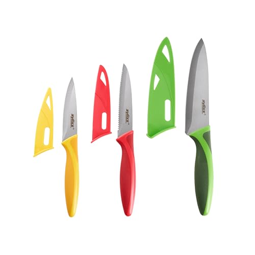 ZYLISS 3 Piece Value Knife Set with Sheath Covers, Stainless Steel