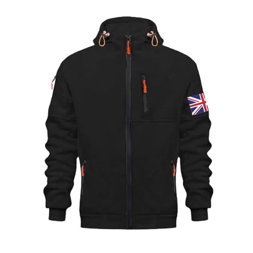 Genérico Sudadera Deportiva Casual para Hombre, con Capucha y Cremallera de Color sólido Fitness a la Moda