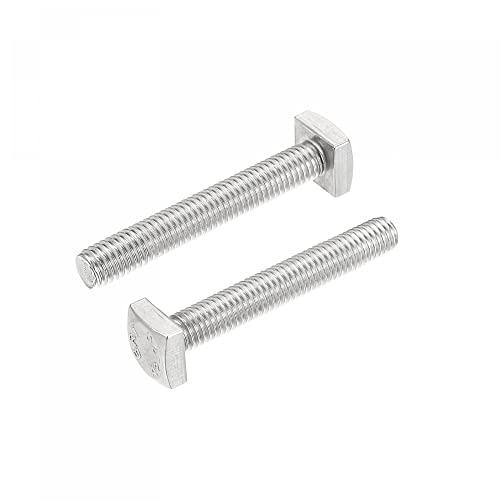 uxcell Square Head Bolt, 2pcs M8x55mm Fully Thread 304 Stainless Steel Grade C Square Machine Screws