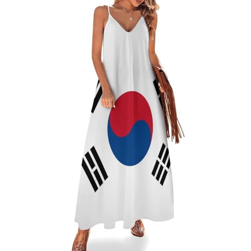 Robe longue femme imprimé Tai-Chi coréen fluide en blanc