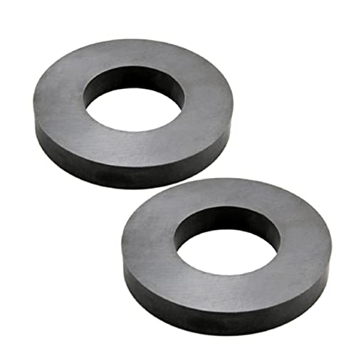 Lot de 2 anneaux magnétiques en céramique C8 - 80 x ID40 x 10 mm - Grands aimants en céramique C8 - Avec trous