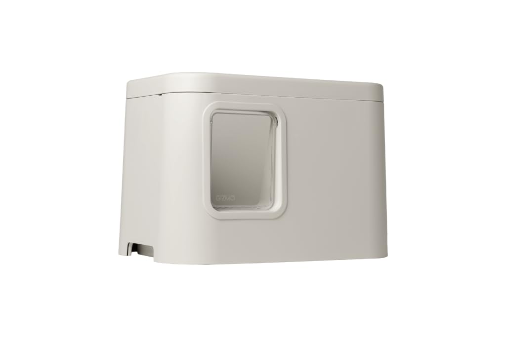 GIZMO Litter Box Deluxe, Elegante Caja de Arena para Gatos, Caja de Arena Cerrada, Caja de Arena para Palés de Madera, Caja de Arena de Diseño, Cajas de Arena - Blanco (Tiza)