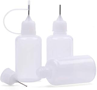 Onwon 10 Pieces Precision Needle Tip Glue Bottle Applicator 1 Ounce/ 30 ml Empty Applicator Glue Oiler Squeeze Bottle for Paper Quilling DIY Craft