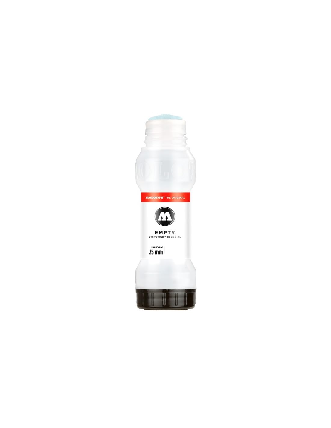MOLOTOW DRIPSTICK Empty Squeeze Bottle Marker, Reusable and Refillable with Any Paint Ink Color, 25mm Nib, Holds 100ml (830.204), Black