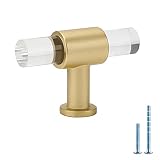 Lepatape 10 Pack Gold Knobs Acrylic Cabinet Knobs - Brass Cabinet Knobs Acrylic Knobs Gold Drawer Kn