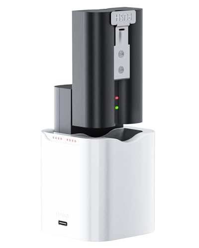 UEVITO 2-Pack Rechargeable Batteries with Charger Station,3.65V 6040 mAh High