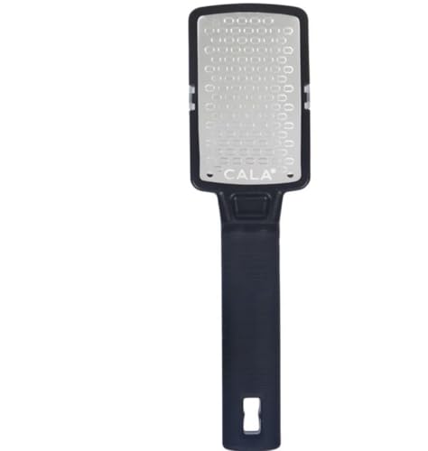 Image of CALA Silky Glide Pro Callus Remover Foot File (Black), Stainless Steel Micro-File with Wide Surface for Wet or Dry Skin, Soft Grip Handle for Comfort & Control, Reusable Travel Tool