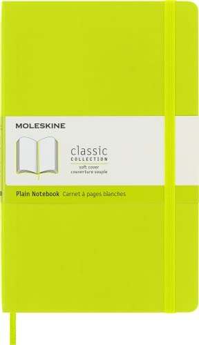 Moleskine - Cuaderno Clásico con Hojas en Blanco, Tapa Blanda y Cierre con Goma Elástica, Tamaño Grande 13 x 21 cm, Color Verde Limón, 240 Páginas