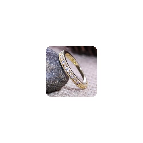 14K Gold Plated CZ Simulated Diamond Stackable Ring Eternity Bands for Women Dainty Stacking Wedding Engagement Statement Rings for Women