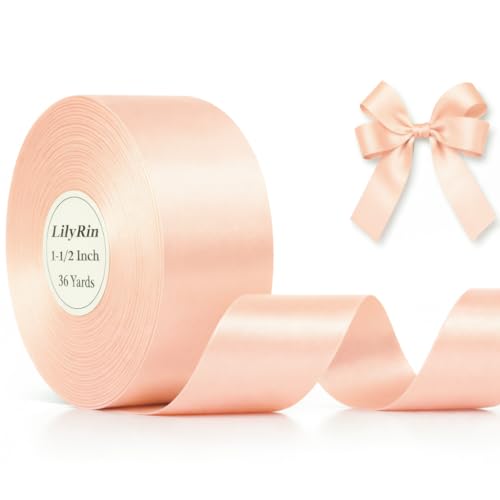 Pale Peach Ribbon 1-1/2 Inch 36 Yards Wide Pastel...