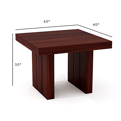 Image of Krishna Wood Decor Wooden Solid Sheesham Wood Dining Table 4 Seater Dining Table with Chair| Dining Table Set | Dining Room Furniture | Four Seater Dining Set | 4 Seater | Mahogany Finish