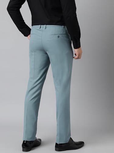 Image of SUBTRACT Men 4 Way Stretch Wrinkle Free Slim Fit Formal Trouser in with 2 Inch Flexible Waistband | Men's Trousers for Office Or Party