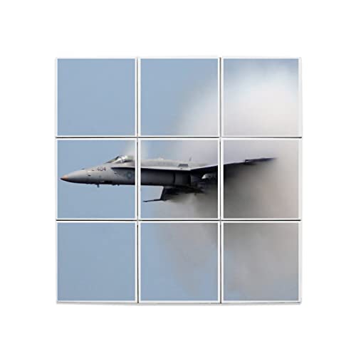 Jet de combat militaire déco murale originale en carreaux céramique