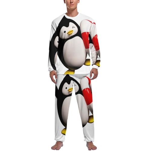 Ensemble de pijama homme manche longue pantalon de nuit Pingouin