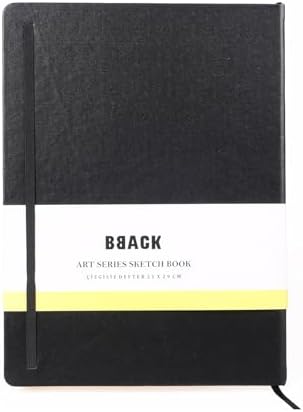 BBACK Art Collection Sketchbook 110 gr. Çizgisiz Ivory Kağıt 21x29cm 72yp. Siyah Sert Kapak Defter - Görsel 3
